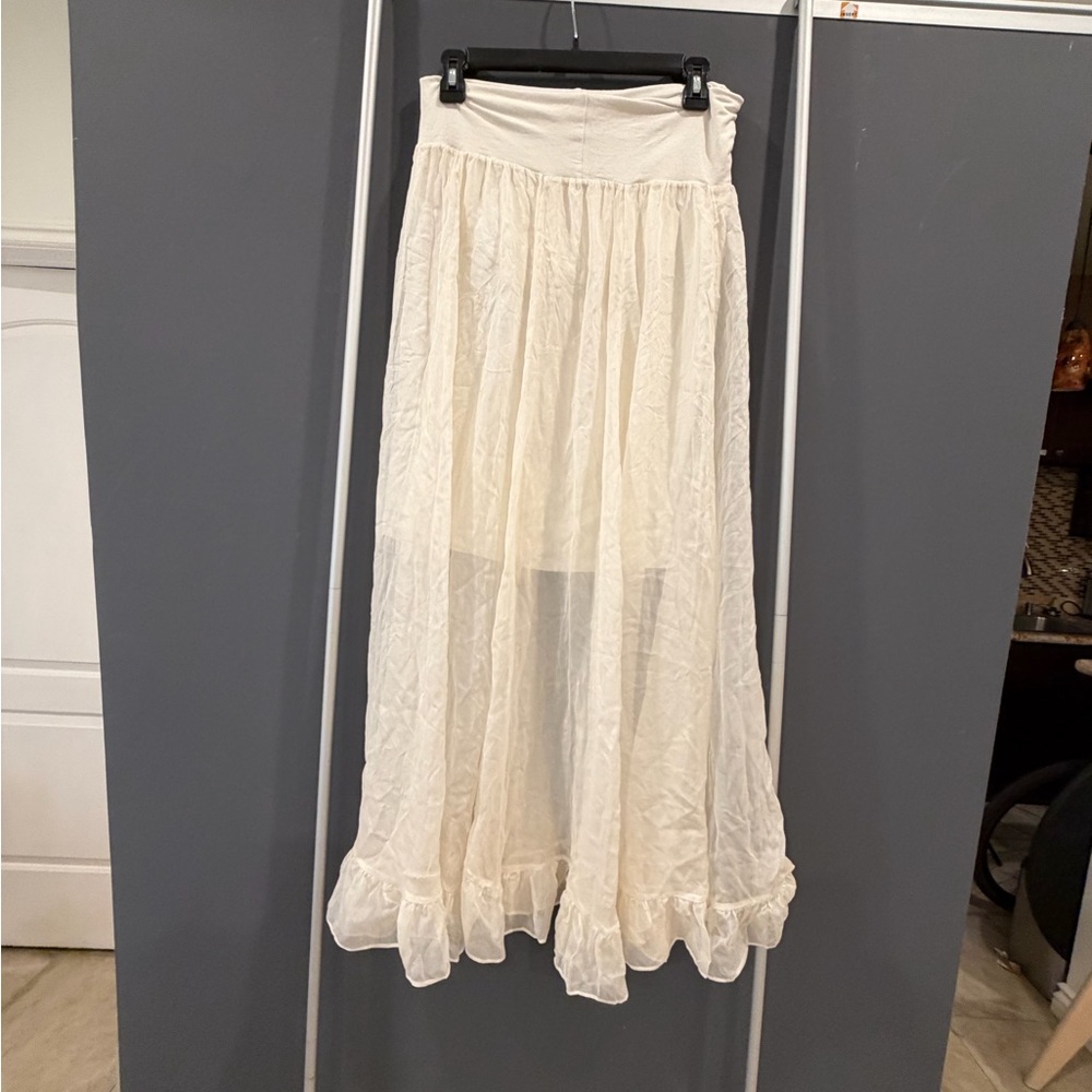 Elie Tahari Cream Maxi Skirt